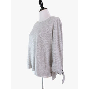 Habitat Size XS Striped Cotton Jersey Knit Top Tie Black White